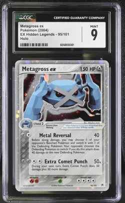 CGC 9 MINT Metagross ex 2004 EX Hidden Legends 95/101 Holo Pokemon Card - Image 1