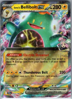 Iono's Bellibolt ex 053/159 SV09: Journey Together - Pokemon Card - NM - Image 1