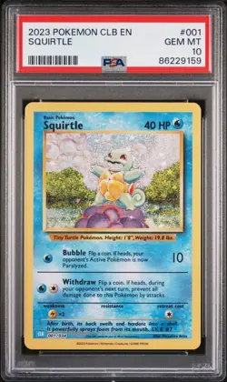 2023 POKEMON CLB-TRADING CARD GAME CLASSIC #001 SQUIRTLE PSA 10 - Image 1