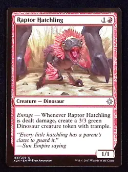 Raptor Hatchling Magic the Gathering Creature Dinosaur Uncommon Ixalan - Image 1