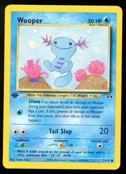 Wooper Neo Discovery 71/75 Regular 1st Edition Common Pokemon Card WOTC - Image 1