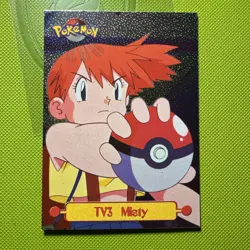 TV3 Misty 1999 Topps Pokemon TV Animation texture Holo Black Logo LP - Image 1