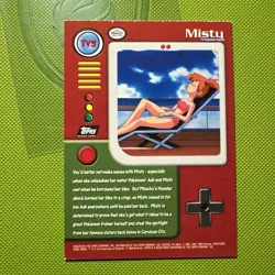 TV3 Misty 1999 Topps Pokemon TV Animation texture Holo Black Logo LP - Image 2