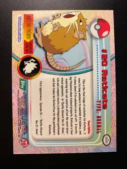 Raticate 20 Topps Pokemon Series 1 - TV Animation - Image 3