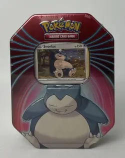 Pokemon TCG Tin Snorlax 3 Booster Packs Foil Card Exclusive Rare Factory Sealed - Image 1