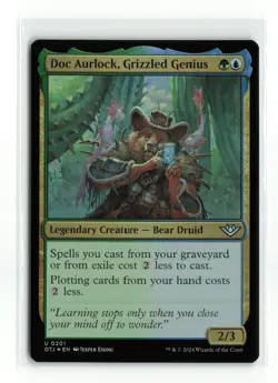 DOC AURLOCK, GRIZZLED GENIUS 0201 FOIL OUTLAWS OF THUNDER JUNCTION MTG NM - Image 1