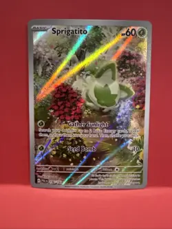 Pokemon TCG 196/193 Sprigatito Paldea Evolved Special Illustration Rare NM - Image 1