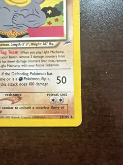 Light Machamp 25/105 Non-Holo Rare HP Pokemon TCG Neo Destiny - Image 4