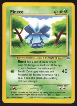 Pineco 61/75 Common Pokemon TCG Neo Discovery VLP - Image 1