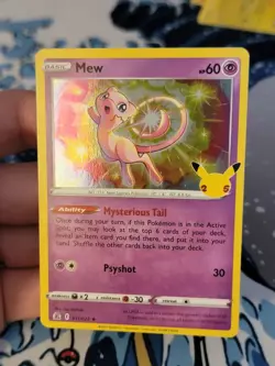 Pokemon Mew TCG Holo Rare Card Celebrations 011/025 Mew Holo Rare Card NM-LP - Image 1