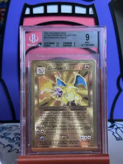 Pokemon 2021 Celebrations Ultra Premium Collection Gold Metal Charizard #4 BGS 9 - Image 1