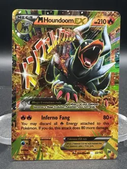 Pokemon TCG Mega-Houndoom-EX Holo Rare Card Breakthrough 22/162 - Image 1