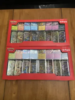 Pokemon TCG Costco Prismatic Evolutions 8 Pack Mini Tins Lot of 2 New Sealed - Image 1