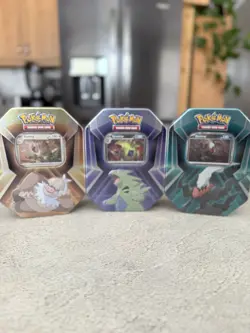 Pokemon TCG Triple Whammy Collector Tin Tyranitar, Slaking, Darkrai SET OF 3 - Image 1