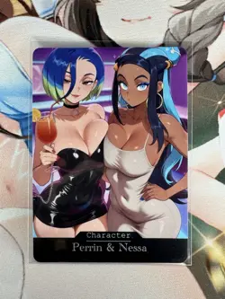 Perrin & Nessa Pokemon hentai Anime Doujin Waifu Custom Art Card - Image 1