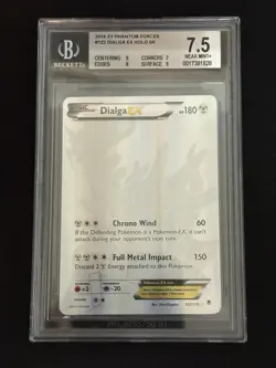 2014 POKEMON XY PHANTOM FORCES #122 FULL ART/DIALGA EX BGS 7.5 NEAR MINT+ - Image 1
