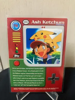 Pokemon Topps Ash Ketchum TV1 Animation Series 1 Foil Holo Pikachu - Image 3