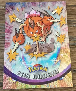 2000 TOPPS Chrome Pokemon Dodrio #85 TV Animation - Series 2 Holo Foil - Image 1