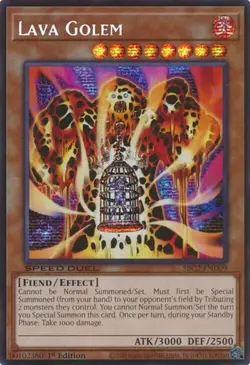 LAVA GOLEM SECRET RARE SBC2-END09 LIGHT PLAY YUGIOH - Image 1