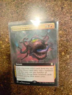 MTG Fevered Suspicion AFC #316 - Boarderless - Unplayed - Rare - Raw - NM/M! - Image 2