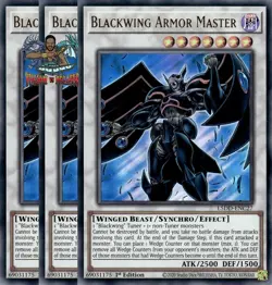 Yugioh! 3x Blackwing Armor Master L5DD-ENC27 Ultra Rare 1st Ed NM - Image 1