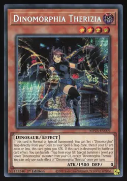Dinomorphia Therizia - MP23-EN009 - Prismatic Secret Rare - 1st Edition Yugioh - Image 1