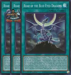 Yugioh! 3x Roar of the Blue-Eyed Dragons SDWD-EN019 Super Rare 1st Ed NM - Image 1
