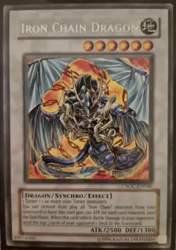 YuGiOh Iron Chain Dragon Rare CSOC-EN040 - Image 1