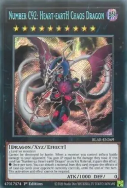 Number C92: Heart-eartH Chaos Dragon - BLAR-EN069 Secret Rare 1st Edition Yugioh - Image 1