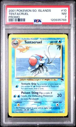 2001 Pokemon Southern Islands TENTACRUEL Promo Card #10 PSA 7 NM Rare! - Image 1