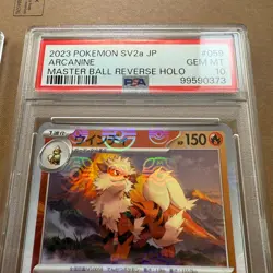 PSA 10 Growlithe Arcanine Master Ball Reverse Holo SEQ set Pokemon Card 151 SV2a - Image 5