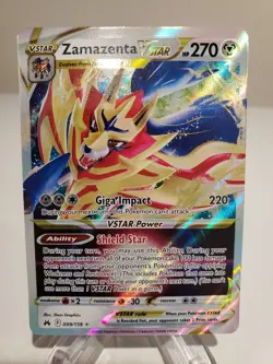 Zamazenta VStar 099/159 Ultra Rare Pokemon Card Crown Zenith NM Pack Fresh - Image 1