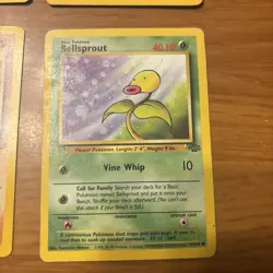Set Of 4 Pokemon TCG Jungle Set Cards: Vaporeon, Nidoqueen, Mankey, Bellsprout - Image 2