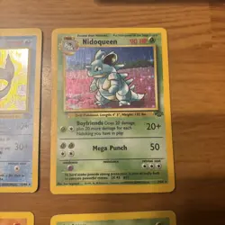 Set Of 4 Pokemon TCG Jungle Set Cards: Vaporeon, Nidoqueen, Mankey, Bellsprout - Image 5