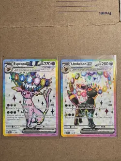 Umbreon 176 & Espeon 175 Promo Cards Prismatic Evolutions NM - Image 1