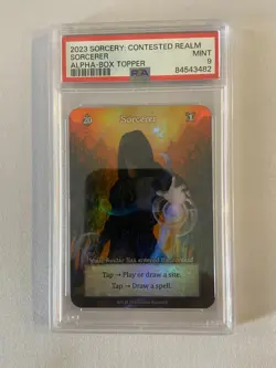 2023 Sorcery Contested Realm Alpha Box Topper Sorcerer PSA 9 #3482 - Image 1