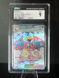 2023 Charizard ex 215/197 Obsidian Flames Ultra Rare Full Art Pokemon CGC 9 Mint - Image 1