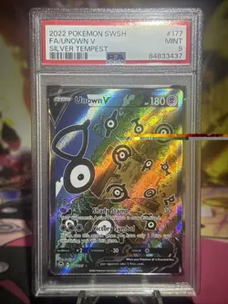 Unown V 2022 Pokemon Sword & Shield Silver Tempest #177 PSA 9 - Image 1