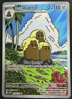 2024 Pokemon Surging Sparks Alolan Dugtrio Illustration Rare 208/191 - Image 1
