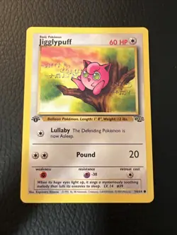 1st Edition Jigglypuff 54/64 Jungle Common 1999 Pokemon Vintage NM/LP * - Image 1