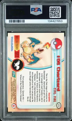 1999 TOPPS POKEMON TV #6 CHARIZARD PSA 10 - Image 2