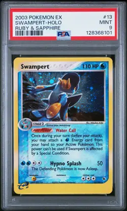 2003 POKEMON EX RUBY & SAPPHIRE #13 SWAMPERT-HOLO PSA 9 - Image 1
