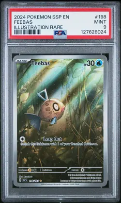 POKEMON 2024 Surging Sparks Illustration Rare FEEBAS #198/191 PSA 9 Mint EN - Image 1