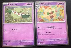 Cottonee MEP 018 Whimicott MEP 019 Cosmo Promo set Phantasmal Flames Pokemon NM - Image 1