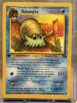 Omanyte 52/62 Fossil 1st Edition Pokemon TCG 1999 LP - Image 1