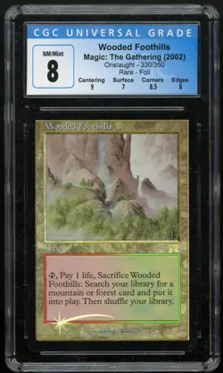 Wooded Foothills - Onslaught foil, CGC 8 NM/Mint. MTG (pop 1) - Image 1