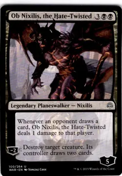 MTG Ob Nixilis, the Hate-Twisted War of the Spark Uncommon #100 - Image 1