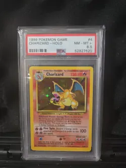 1999 Pokemon Base Set Charizard Holo Card #4/102 PSA 8.5 Unlimited - Image 1