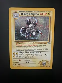 Pokemon TCG Lt. Surge's Magneton Gym Heroes 8/132 Holo Unlimited Rare - Image 1