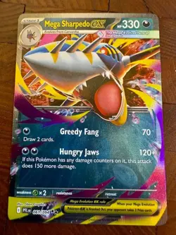 Mega Sharpedo ex #061 NM Double Rare Phantasmal Flames Pokemon TCG - Image 1